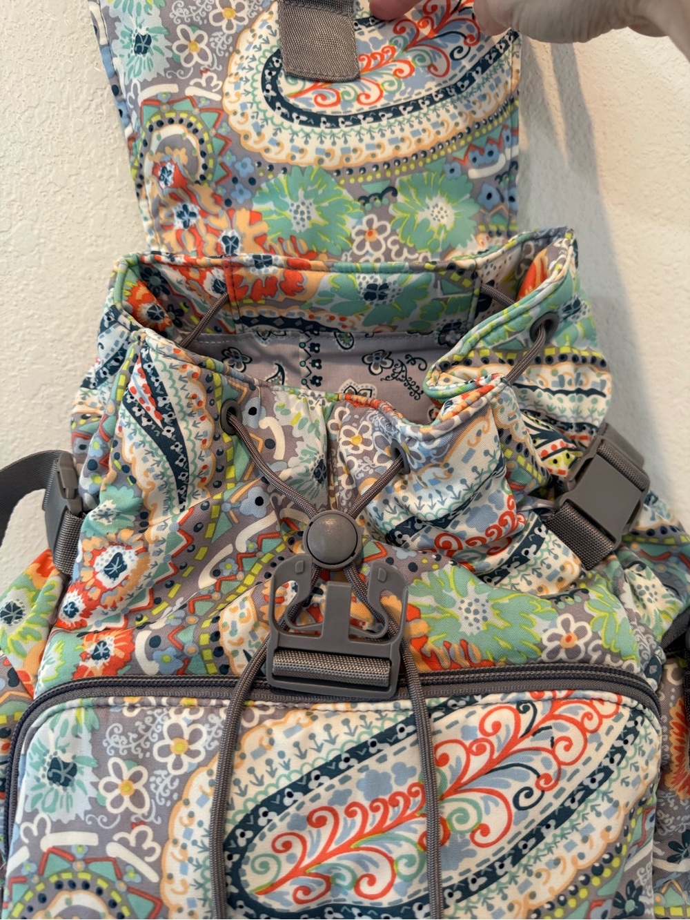 Vera Bradley Utility Backpack Citrus Paisley Print - Picture 7 of 11